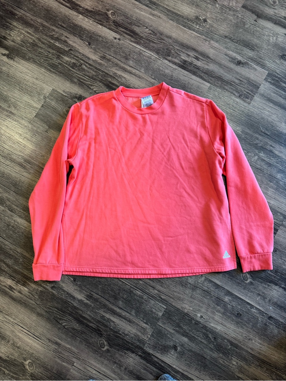 Adidas Womens Bright Pink Crew Neck Long Sleeve Pullover Sweatshirt Size XL